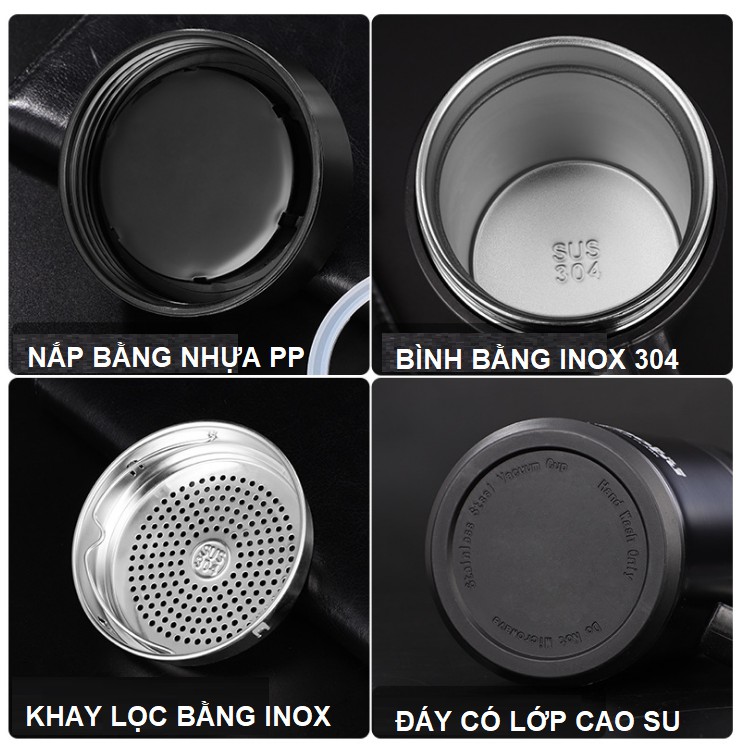 Bình giữ nhiệt 400ml bằng inox 304 cao cấp có tay cầm