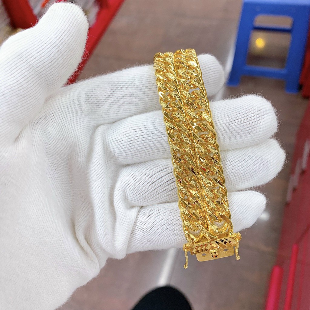Lắc Tay Nam   Mạ Vàng 18K Khóa Xích 081R3011 - Đi Chơi, Dự Tiệc Rất Ngầu - Bao Đổi Tra Trong Vòng 07 Ngày