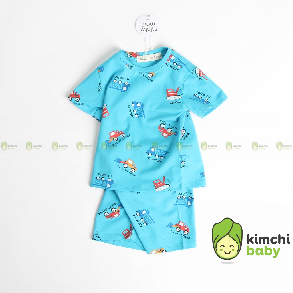 Đồ Bộ Bé Trai, Bé Gái Minky Mom Vải Cotton 100% Họa Tiết In Nhỏ Ngộ Nghĩnh, Bộ Cộc Tay Cho Bé Mặc Nhà Mùa Hè MKM2116