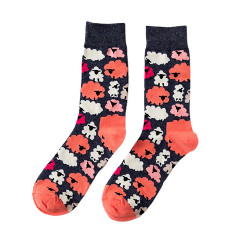 Youyo Đôi Vớ Cotton In Họa Tiết Hoạt Hình Vui Nhộn Nhiều Màu Sắc Phong Cách Harajuku Dành Cho Nam Nữ