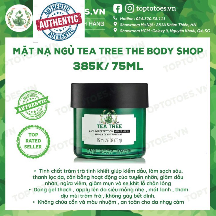 Mặt nạ ngủ The Body Shop Tea Tree Anti-imperfection Night Mask ngừa và giảm mụn, thanh lọc da, kiềm dầu