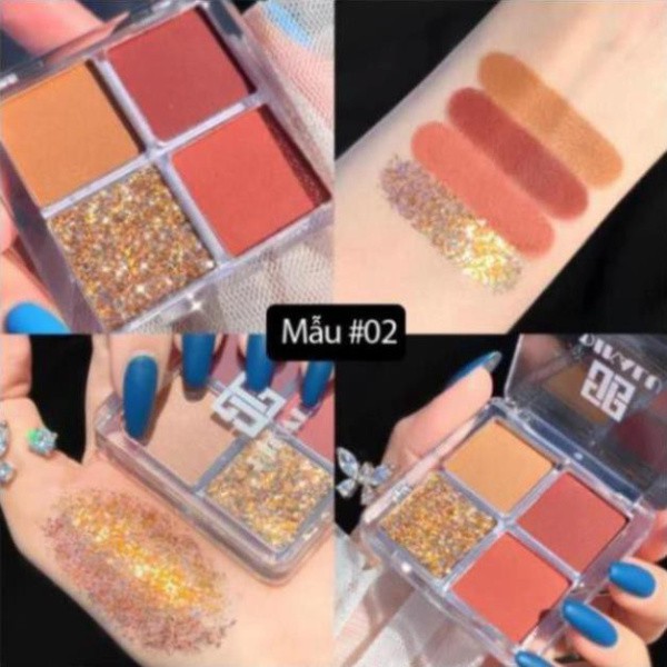 ( quynh123 ) Bảng Phấn Mắt 4 Ô Dikalu Pumpkin Wine Red | BigBuy360 - bigbuy360.vn