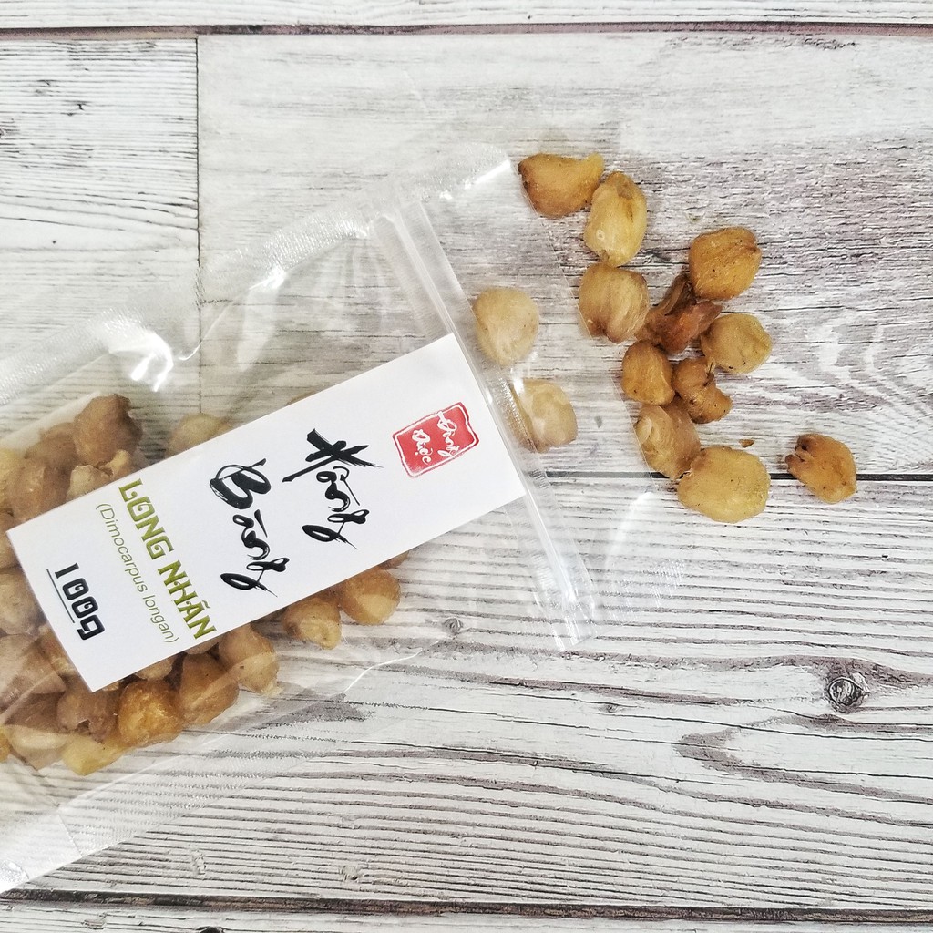 LONG NHÃN 100g Hồng Bàng ( nhãn nhục Hưng Yên sấy khô vàng, quả to ngọt thanh không sạn, bổ dưỡng đẹp da ăn trực tiếp)