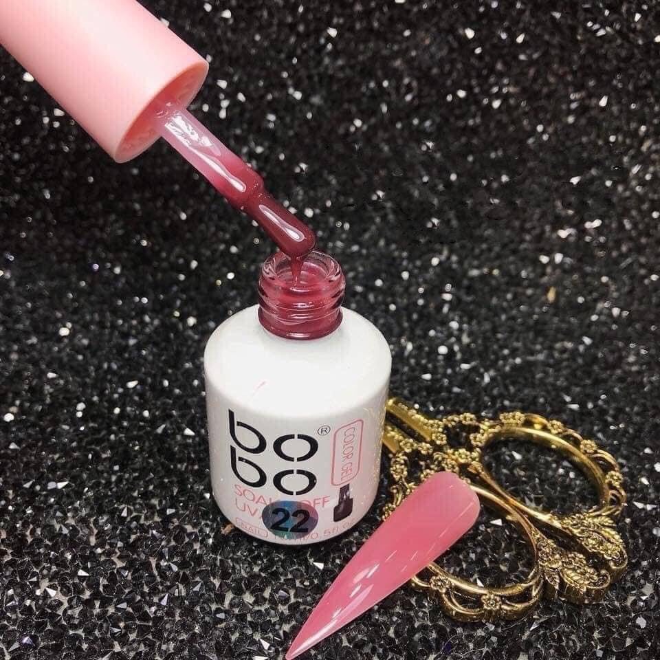 Sơn thạch Bobo lẻ màu đỏ, hồng, nude, nước gạo chai 15ml