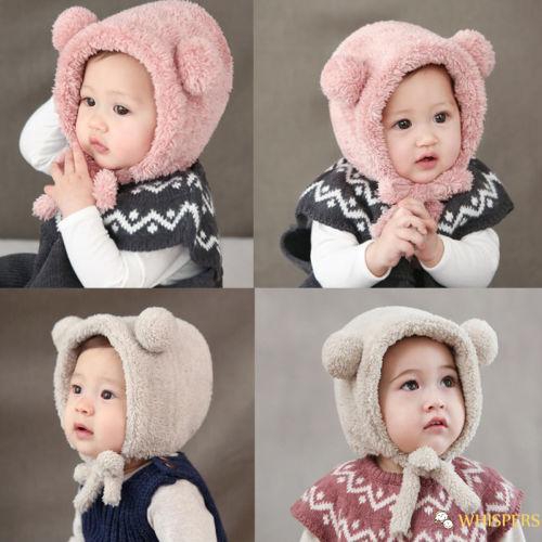 Mũ lông trùm đầu thiết kế tai thỏ dễ thương cho trẻ em