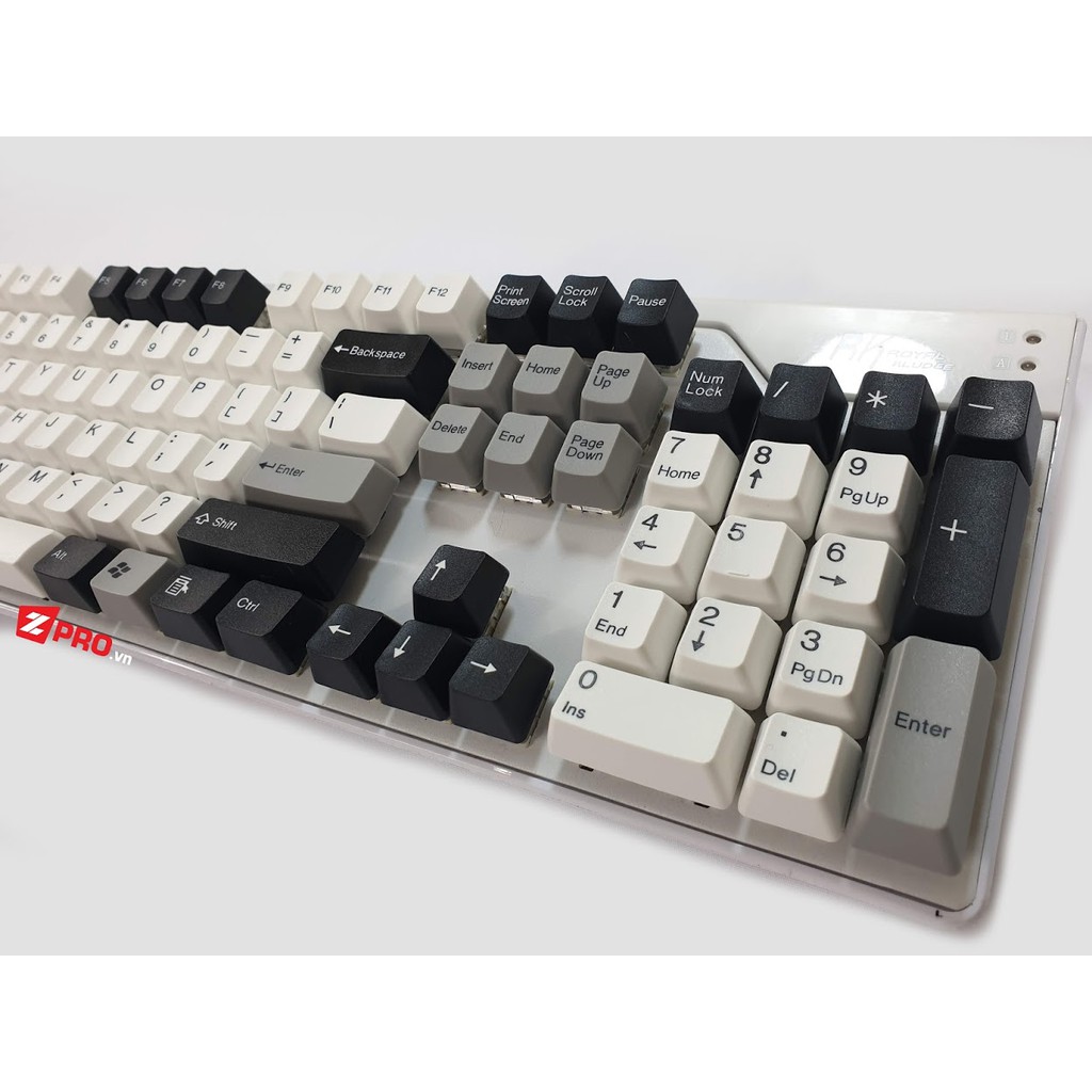 Bộ Keycap TaiHao Black and White cho bàn phím cơ