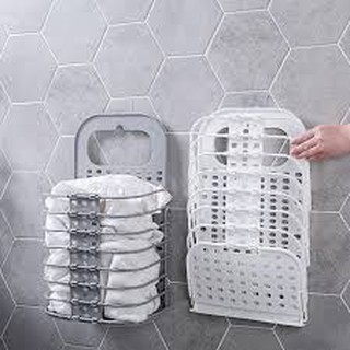 Rổ treo tường xếp gọn tặng kèm 2 móc dán trong