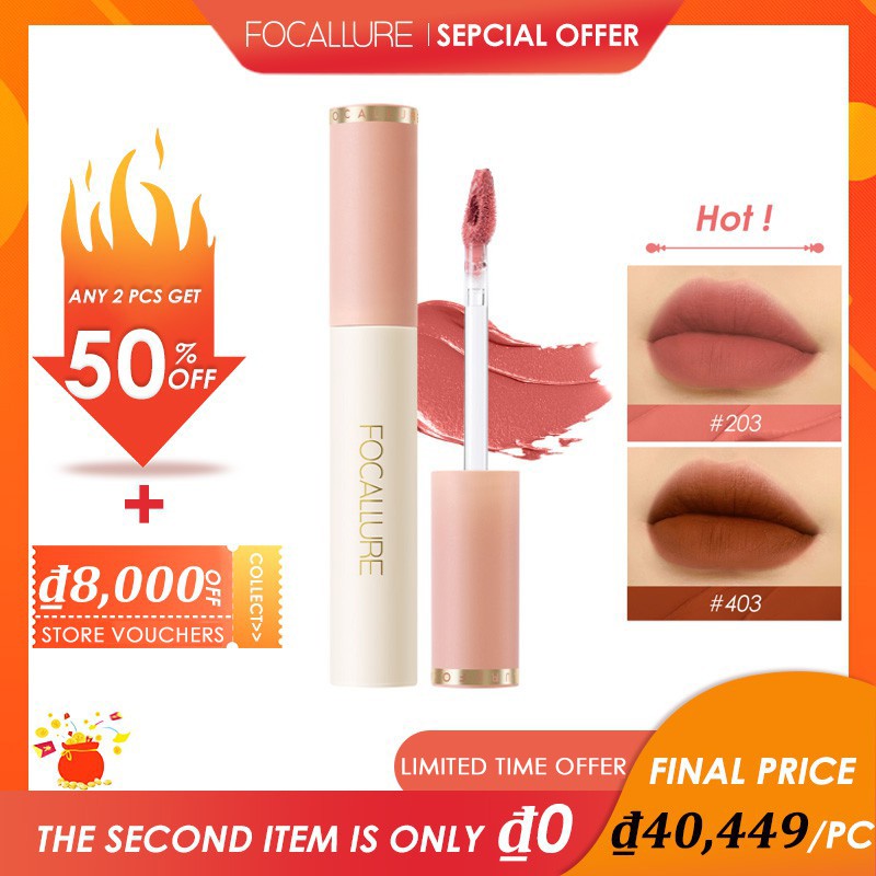 [ MUA 2 & GIẢM 60% ] Son kem lì Focallure mịn mượt như nhung lâu trôi chống thấm nước chất lượng cao | BigBuy360 - bigbuy360.vn