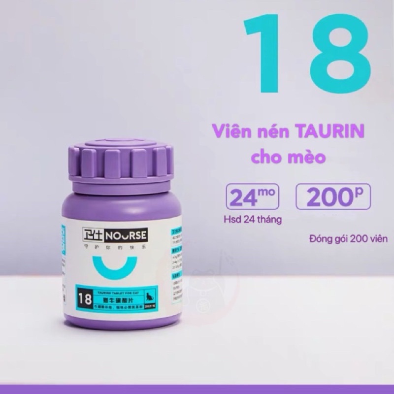 Nourse No.18 200v - Bổ sung Taurine cho mèo