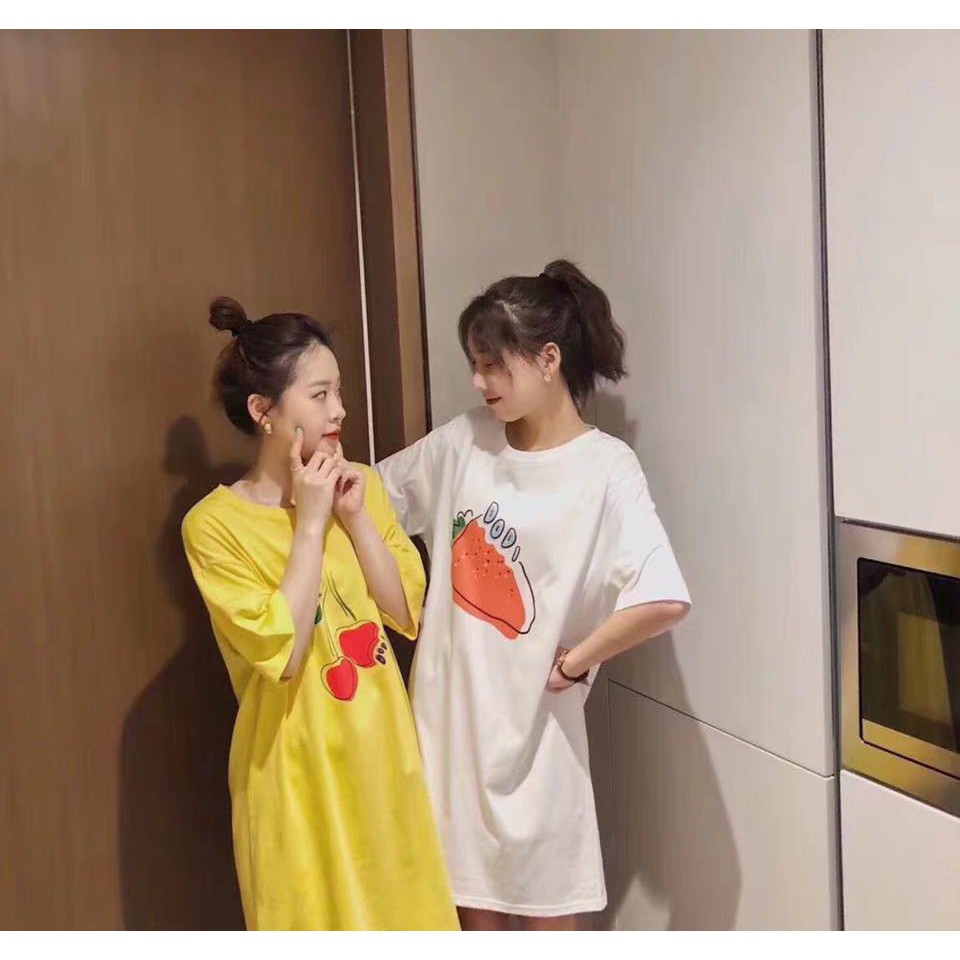 [CÓ ẢNH THẬT] Váy thun nữ hoa quả sẵn 6 màu chuẩn ảnh (Sỉ từ 5sp bát kỳ) | BigBuy360 - bigbuy360.vn