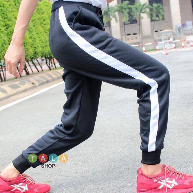 Quẩn Thể Thao Jogger 1 Sọc Trắng Ống Suông Và Ống Bo