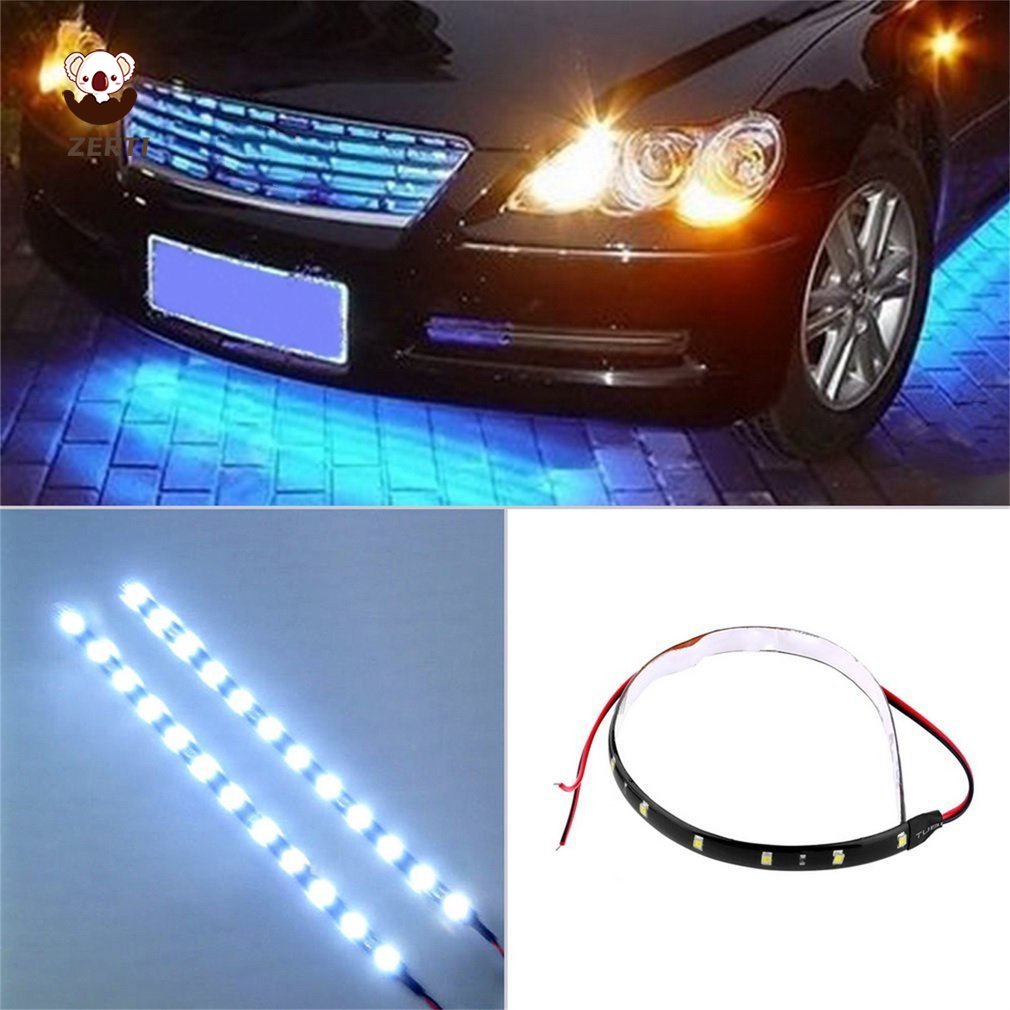 Dây Đèn Led 15 Bóng Linh Hoạt 30Cm 12V Chống Nước Trang Trí Xe Hơi/Xe Máy