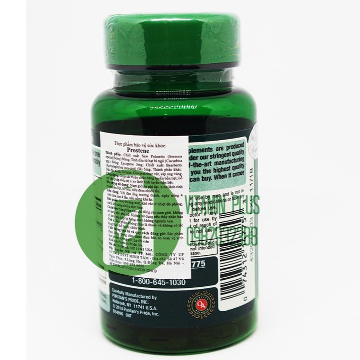Hỗ trợ tiền liệt tuyến Premium Prostene Prostate Support Formula 60 viên