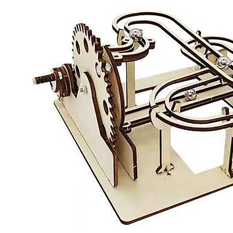 Bộ đồ chơi lắp ráp đường đua viên bi khoa học vật lý 3D bằng gỗ dành cho trẻ em