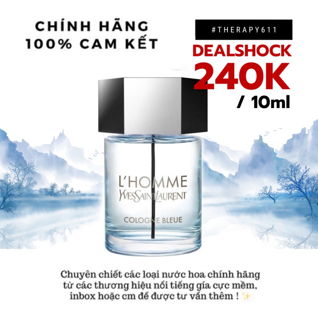 [𝗦𝗔𝗟𝗘]..::✨Mẫu thử nước hoa YSL L'Homme Cologne Bleue EDT 5ml/10ml/20ml✨::.. | Thế Giới Skin Care