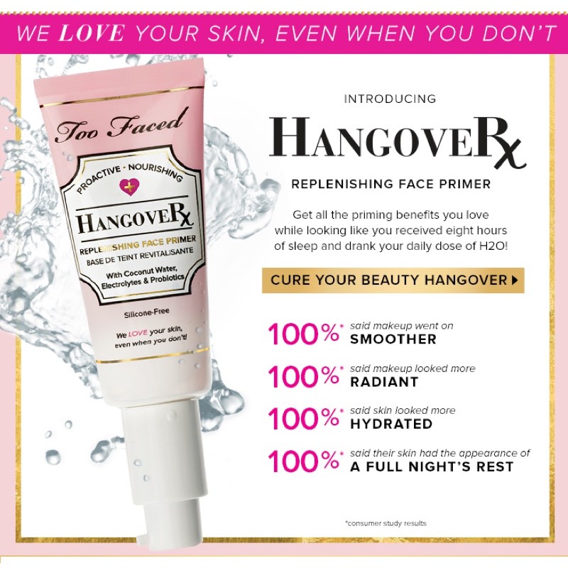 [ĐỦ BILL] KEM LÓT TOO FACED DELUXE HANGOVER REPLENISHING DEWY FINISH PRIMER | BigBuy360 - bigbuy360.vn