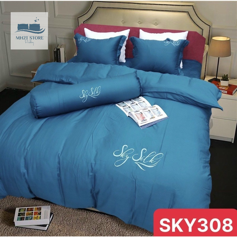 Bộ Chăn ga gối Lụa SKY 5 món thượng hạng, cao cấp SKY SILK MH2T STORE