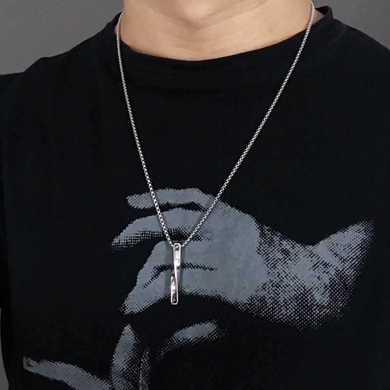 vòng cổ Dáng Dài Chất Liệu Thép Titan Phong Cách Hip Hop Đường Phố