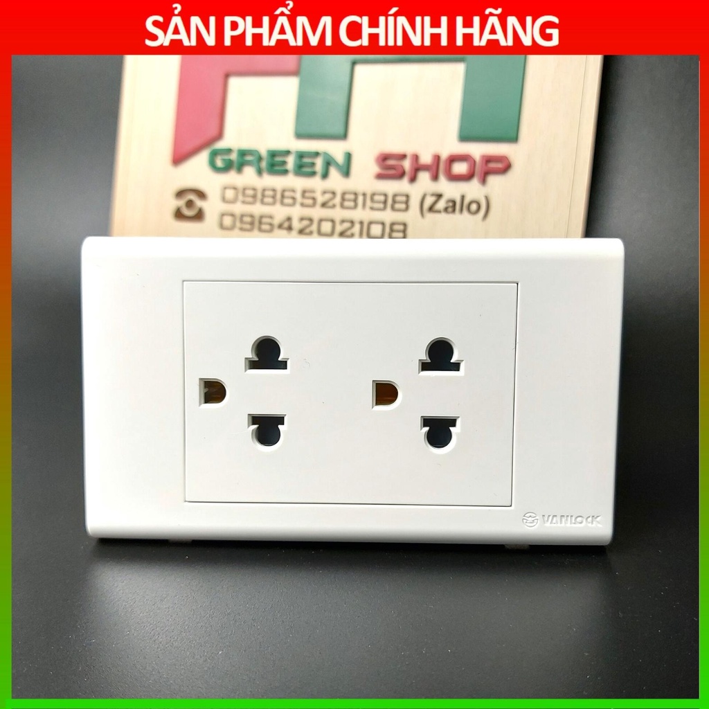 Ổ cắm đôi 3 chấu Sino - Vanlock S18 chính hãng