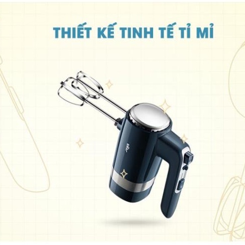 Máy đánh trứng trộn bột đánh kem cầm tay mini đa năng Bear B02L1, có10 tốc độ động cơ mạnh, Bảo hành 18 tháng