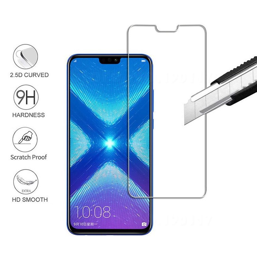 Kính cường lực trong suốt Honor 8x (Kèm miếng lau)