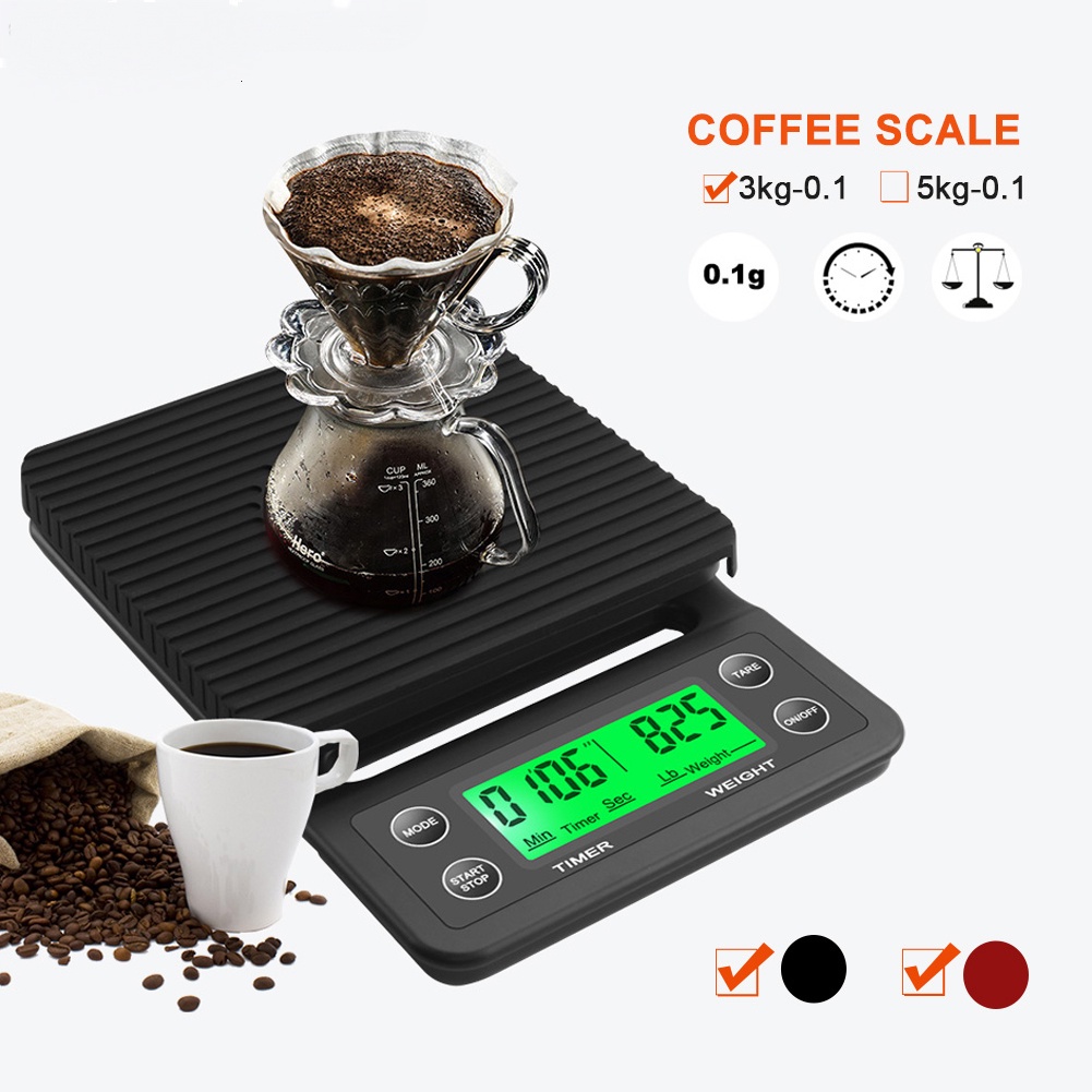 Cân Điện Tử Pha Cà Phê Nhỏ Giọt 5kg / 0.1g Với Màn Hình LCD Hiển Thị 3kg / 0.1g 5kg / 0.1g