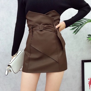 Chân váy da kèm đai quảng châu ( kèm ảnh thật )