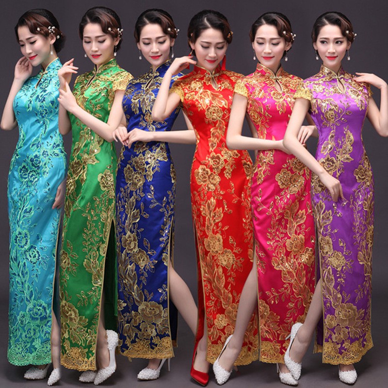 HN4156 ĐẦM SƯỜN CƯỚI XÁM DỰ TIỆC DÁNG DÀI CỔ TÀU REN HOA THÊU CÓ SIZE 5XL HÀNG Nhập