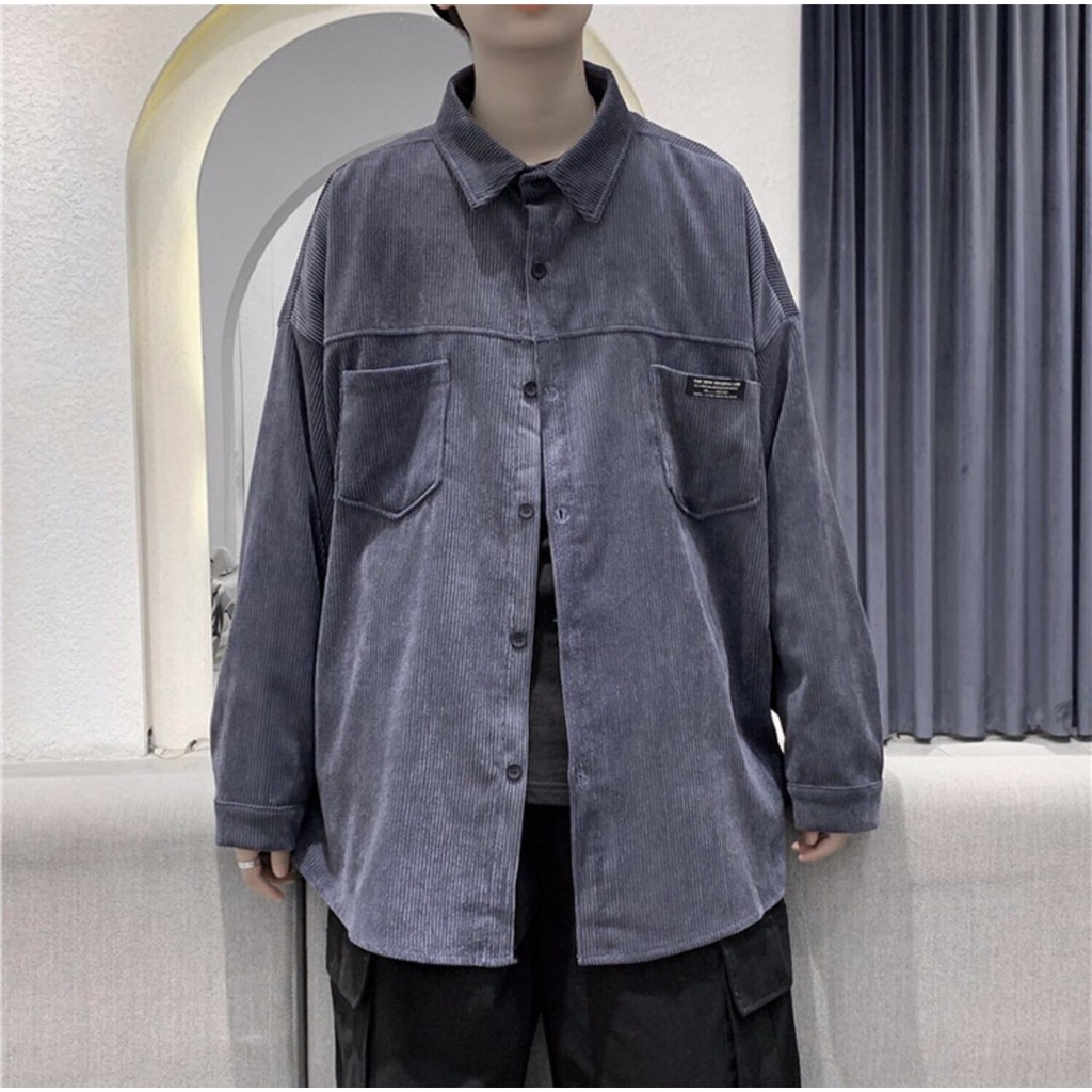 [ Có ảnh thật ] Áo sơ mi unisex form rộng - somi nam nữ sọc số 3 | BigBuy360 - bigbuy360.vn