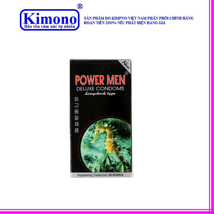 Bao cao su Powermen Cá ngựa 12 bao - Kéo dài thời gian quan hệ