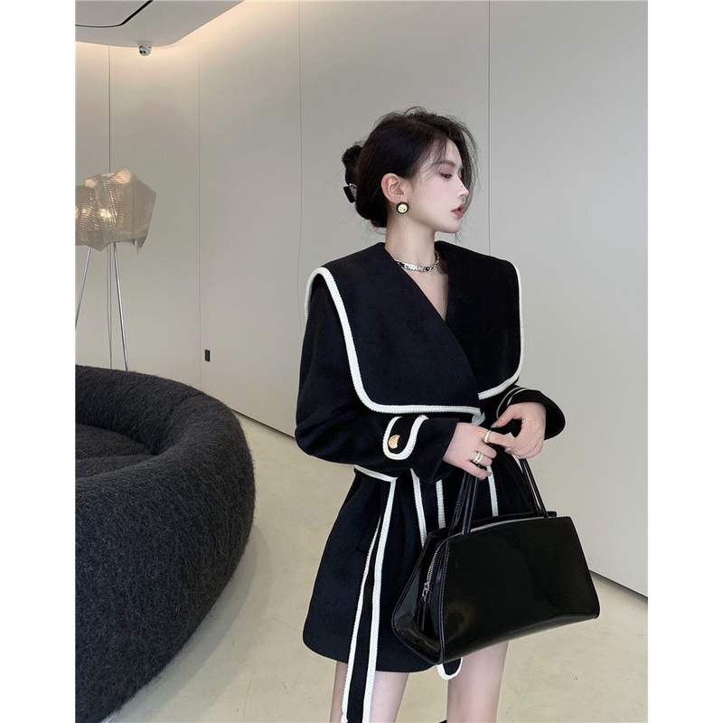 Áo kiểu cổ hải quân dáng rộng thời trang mùa thu 2021 cho nữ