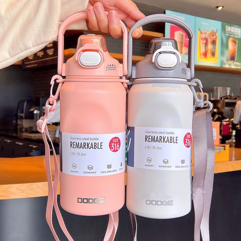 Bình giư nhiệt  DODGE 1000ml có ống hút,tay xách,quai xách tiện lợi