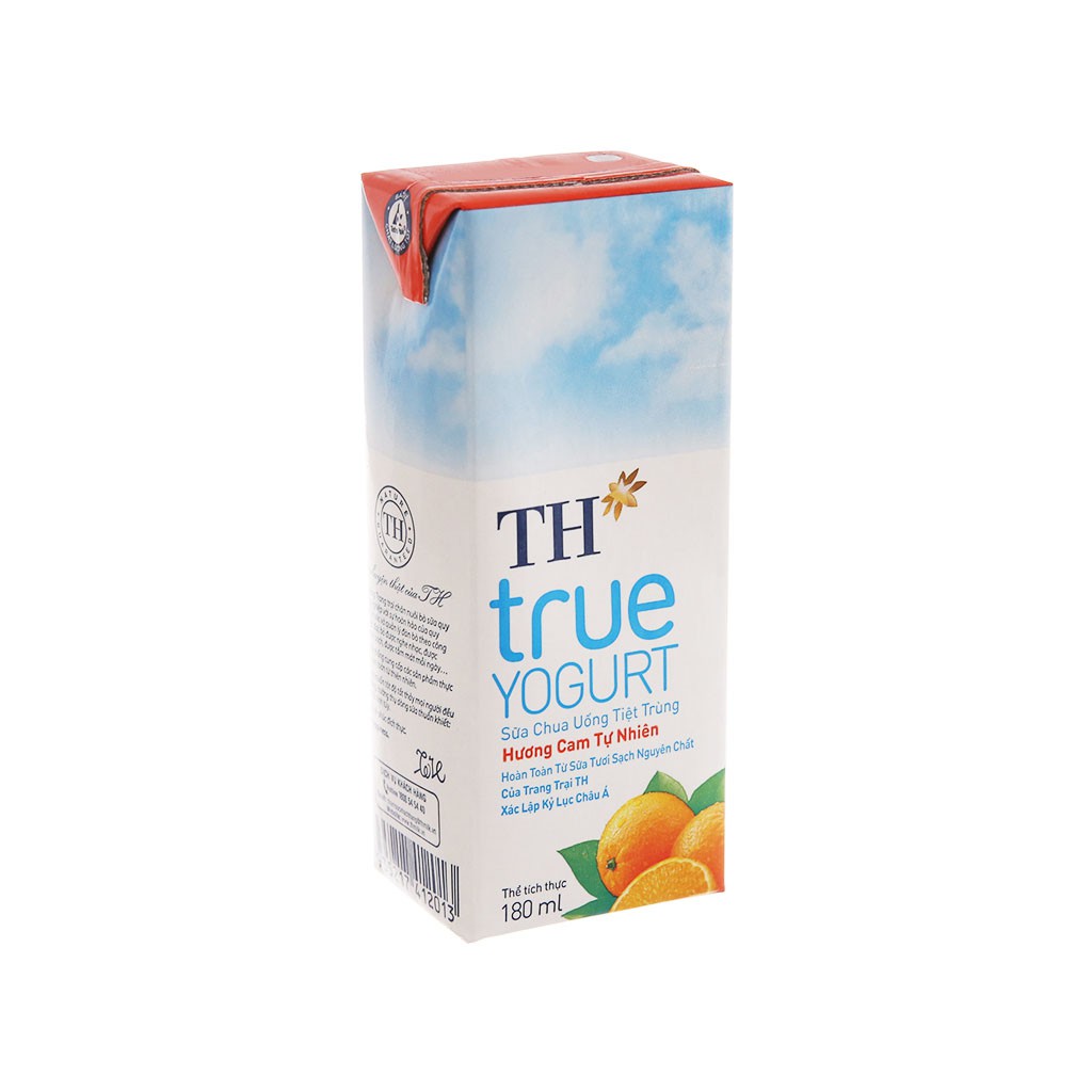 [CHÍNH HÃNG] Sữa Chua Uống Tiệt Trùng TH True Yogurt Hương Cam Tự Nhiên Thùng 48 Hộp x 180ml