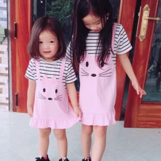 Combo 4 ri váy yếm bé gái