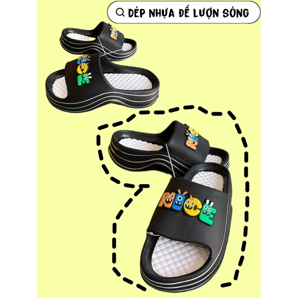 Dép nhựa nữ eva siêu nhẹ cao 5,5cm hình chữ Nice mặt cười