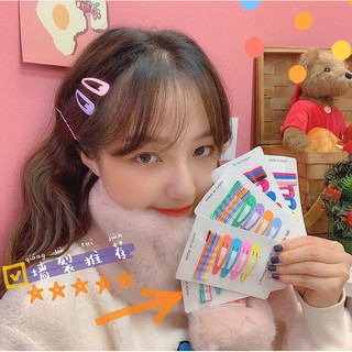 Set 12 kẹp tóc mái nhiều màu dễ thương phụ kiện thời trang phong cách Hàn Quốc TP0052