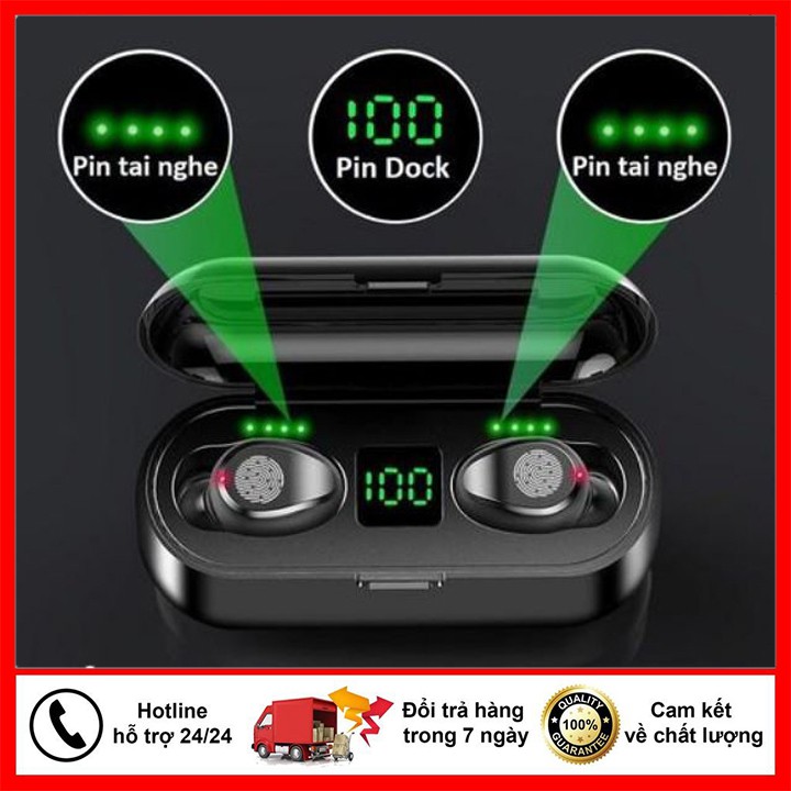 Tai Nghe Bluetooth Không Dây - Tai Nghe Nhét Tai Chống Ồn,Chính Hãng TWS Amoi F9,Nút Cảm Ứng Kháng Nước | BigBuy360 - bigbuy360.vn