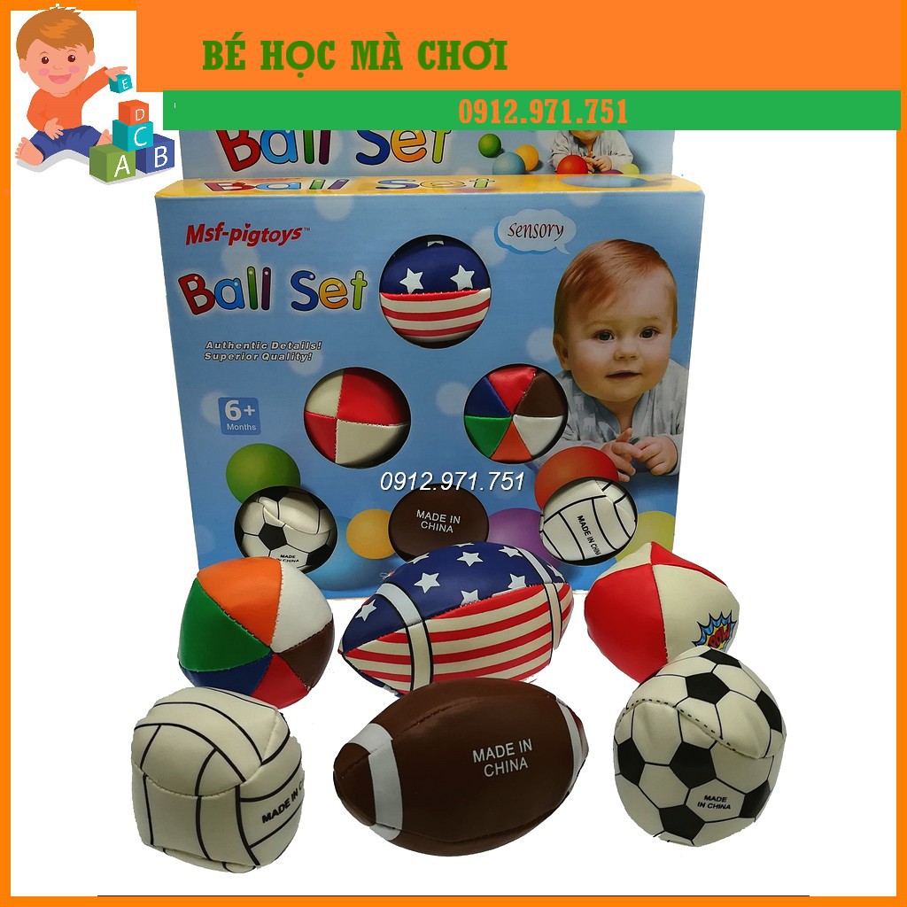 BỘ 6 ball set 6 QUẢ BÓNG 6 LOẠI cho bé phát triển