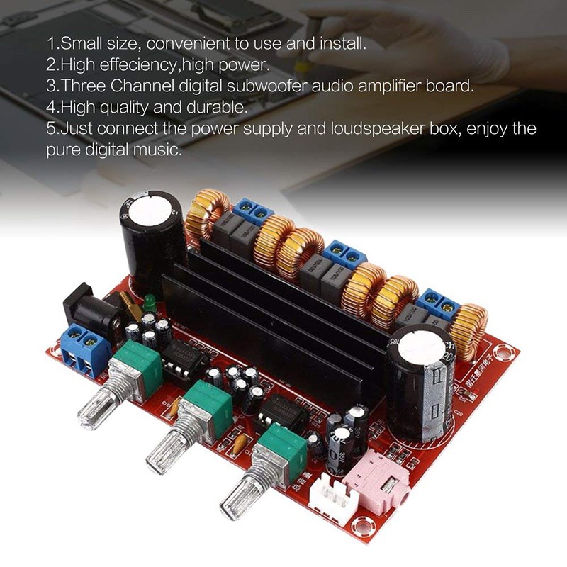 XH-M139 2.1 kênh Digital Power Amplifier Ban 12V-24V Wide Voltage TPA3116D2 2 * 50W + 100W khuếch đại âm thanh Board