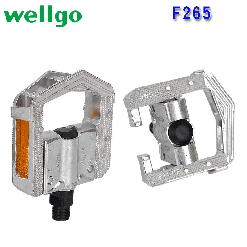 WELLGO F265 Bàn đạp xe đạp Bàn đạp có thể gập lại được Bàn đạp DU với bộ phản xạ cho bàn đạp xe đạp gấp ba lần Dahon JAVA Fohon United