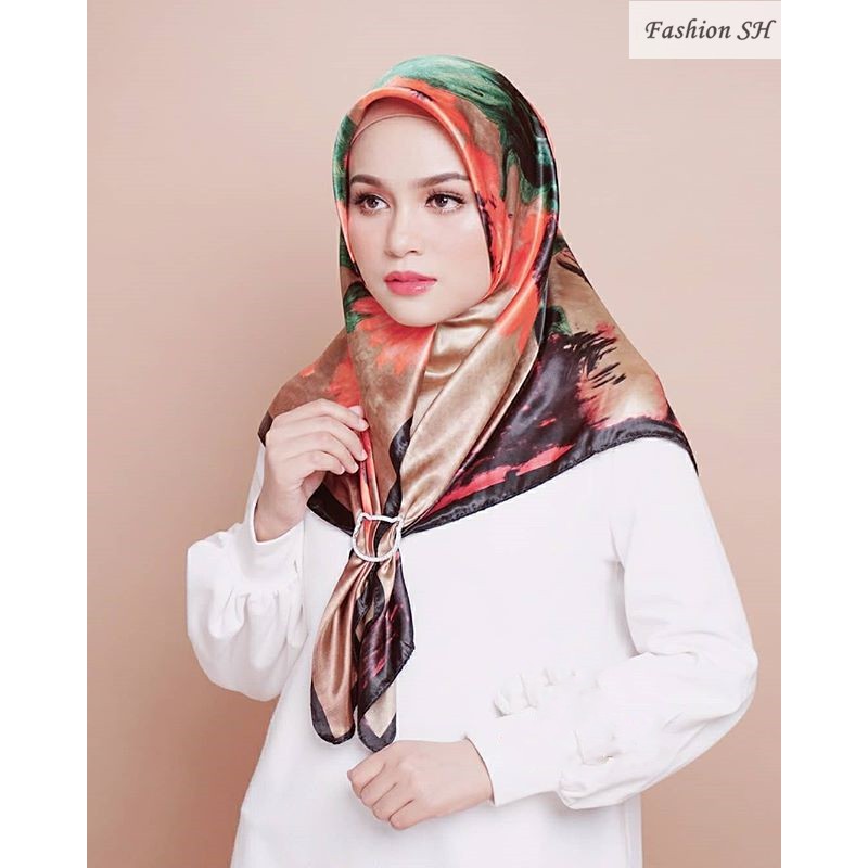 (Hàng Mới) Khăn Trùm Đầu Satin Phong Cách Bawal Tudung Cho Phụ Nữ Bidang43 M90474