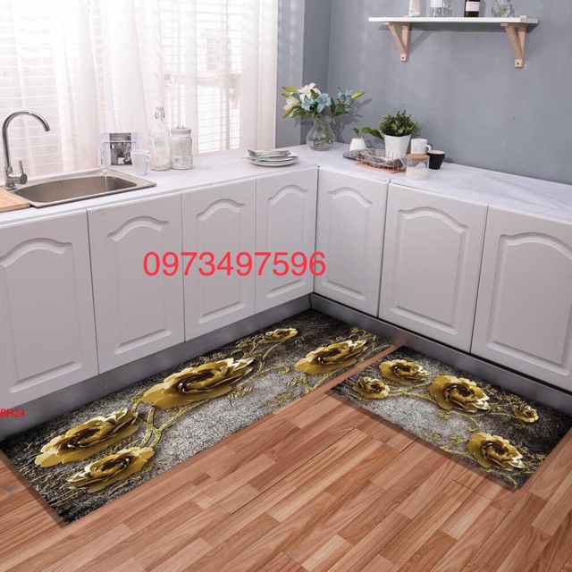 [Chọn Mẫu] Bộ Thảm Bếp 3D Siêu Đẹp Chống Trơn Trượt 120x40cm + 60x40cm | BigBuy360 - bigbuy360.vn