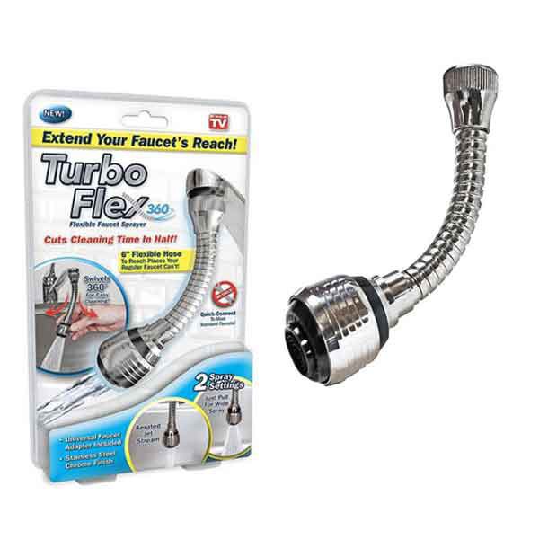 VÒI NỐI TĂNG ÁP BỒN RỬA CHÉN XOAY 360 ĐỘ TURBO FLEX