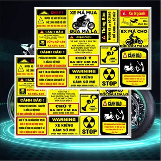 tem cảnh báo dán xe