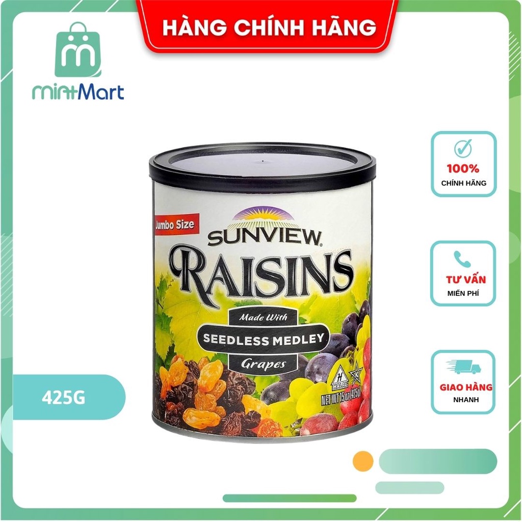 [Date 02/2023] Nho khô Raisins không hạt mix vị hỗn hợp 425g nhập khẩu Mỹ chính hãng