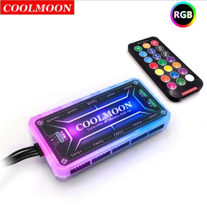 BỘ HUB COOLMOON KẾT NỐI NGUỒN VÀ ĐIỀU KHIỂN FAN RGB COOLMOON