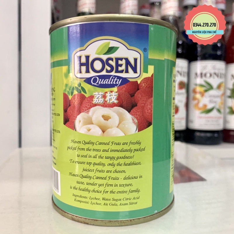 Vải ngâm Hosen lon 565gr | BigBuy360 - bigbuy360.vn