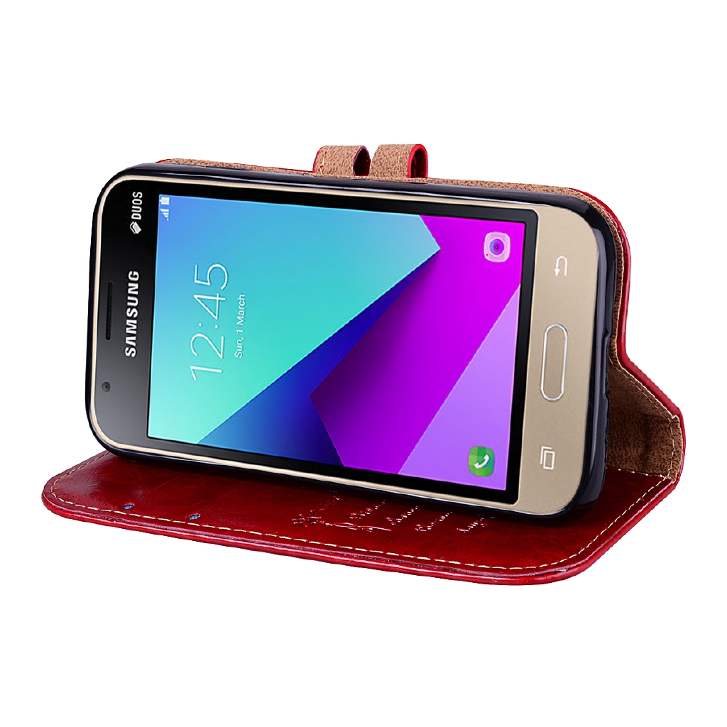 Bao Da Điện Thoại Pu Nắp Lật Thời Trang Cho Samsung Galaxy J1 Mini Prime Ốp
