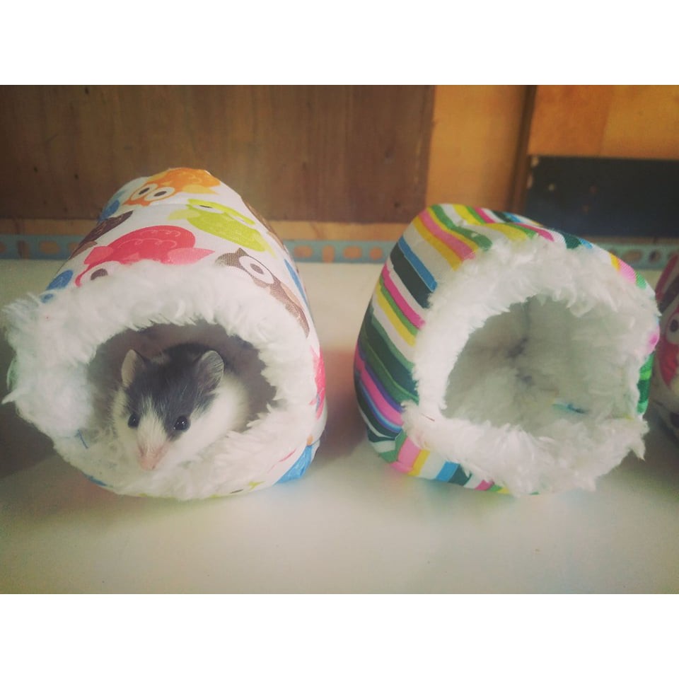 Nhà ngủ họa tiết lót lông cho hamster
