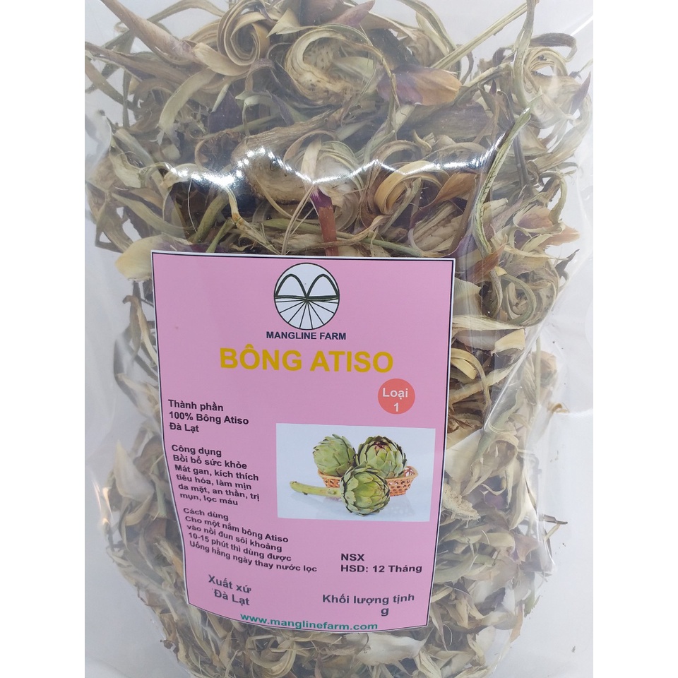 100g Bông atisô khô Đà Lạt loại I 100% bông thanh nhiệt mát gan ăn ngon ngủ tốt đẹp da mặt